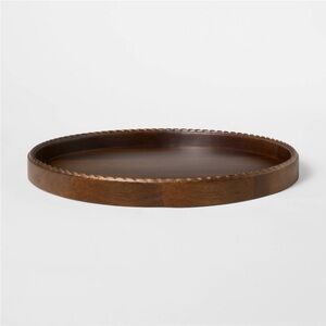 Braided Edge Wood Tray Dark Brown -Studio McGee